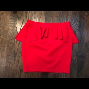 Red mini skirt